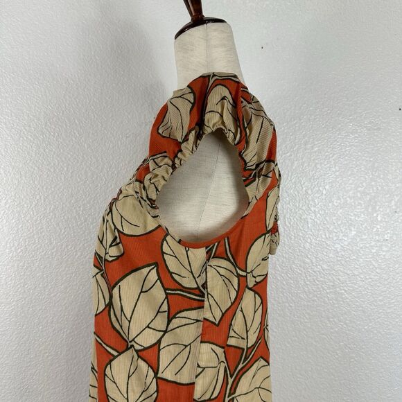 Diane Von Furstenberg Dress Women Size 8 Orange Beige Fauna Cotton Shift Resort - Picture 7 of 12